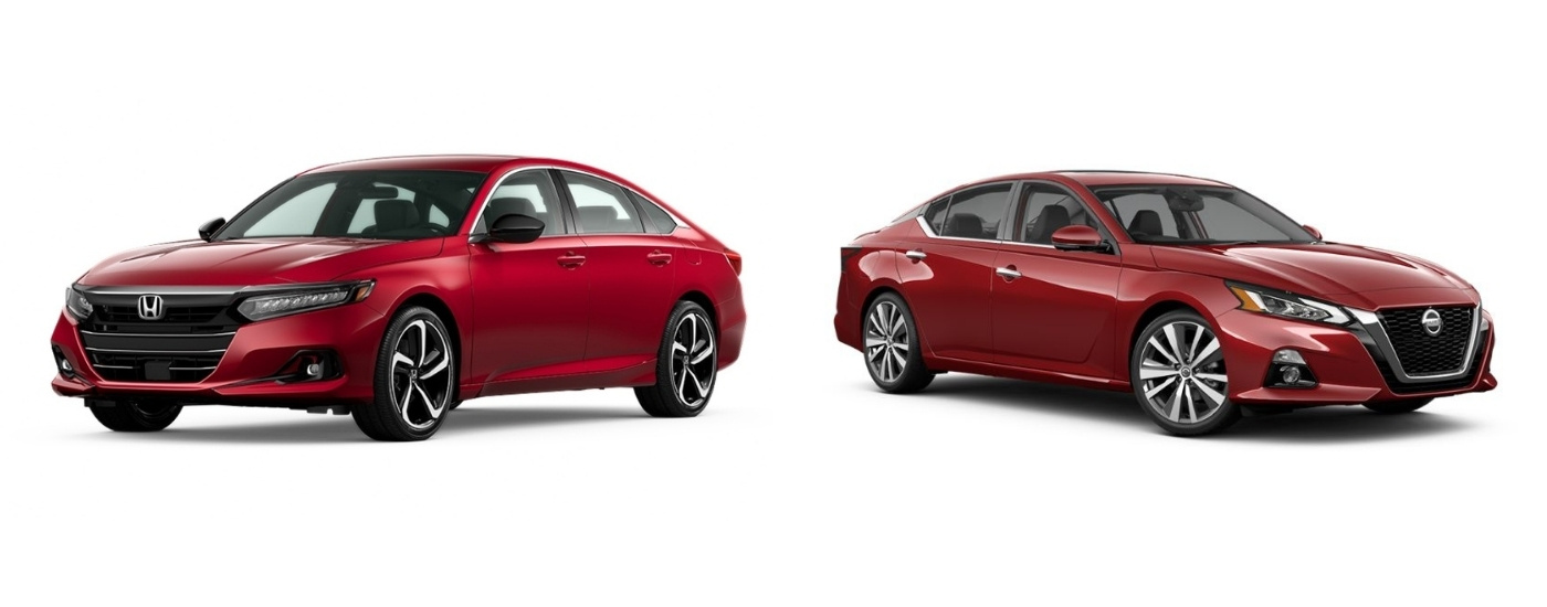 Red 2021 Honda Accord Sport vs red 2021 Nissan Altima