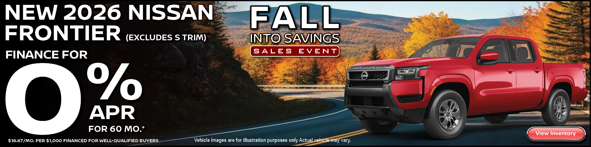 2026 Nissan Frontier Finance Offer (Excludes S Trim)