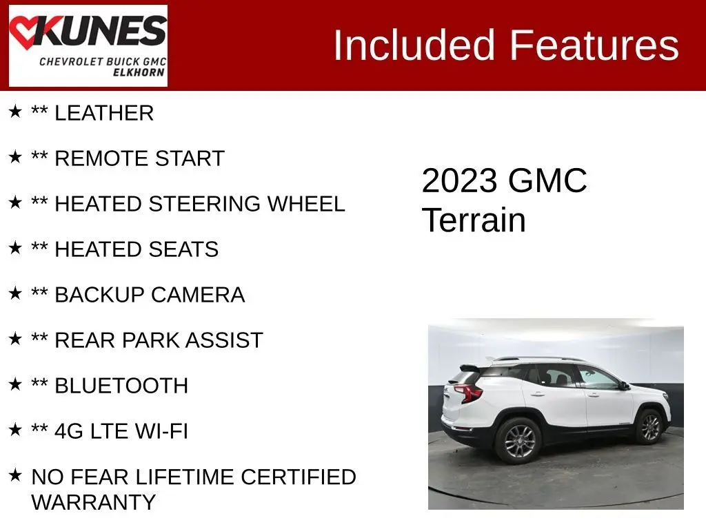 Used 2023 GMC Terrain SLT with VIN 3GKALPEG9PL165900 for sale in Elkhorn, WI