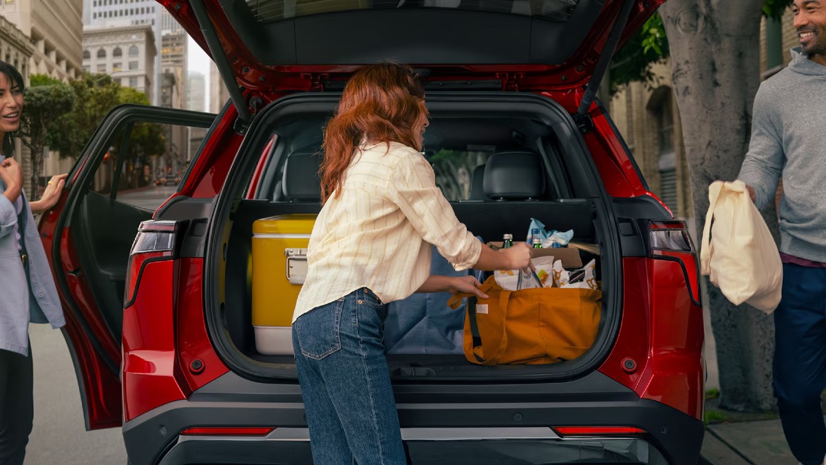 2026 Chevy Equinox Interior Rear Cargo Area being Packed for Road Trip
