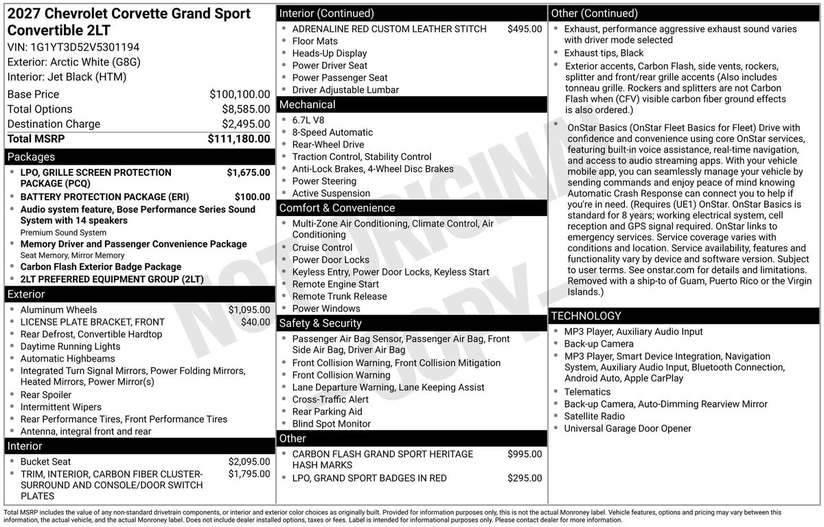 2027 Chevrolet Corvette 2LT - Photo 7