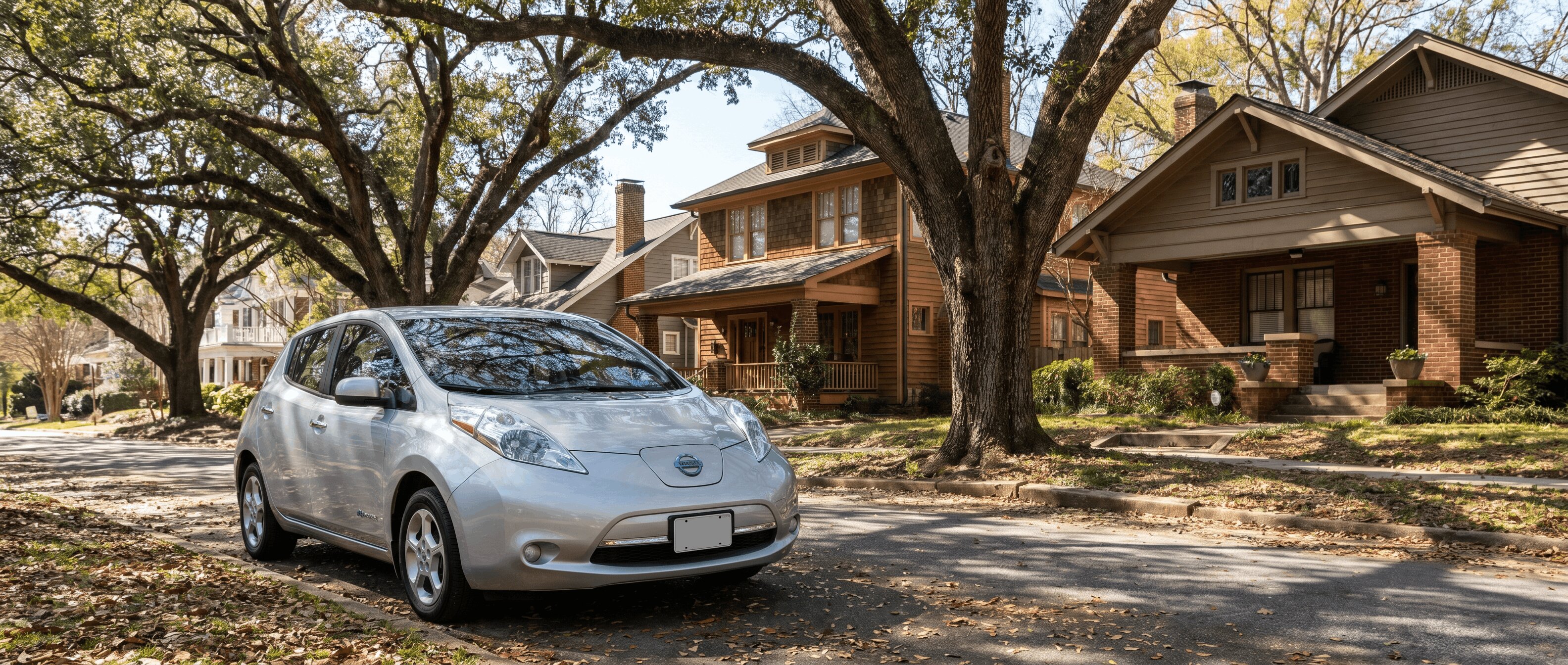 Nissan LEAF electric vehicle charging in Roswell, GA neighborhood
