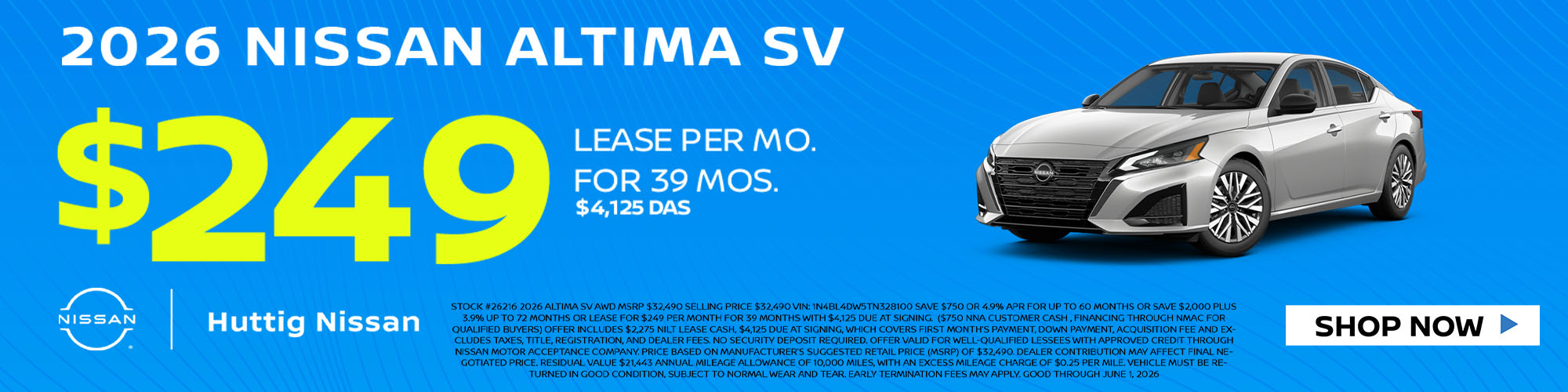 2026 Altima SV AWD SAVE $750