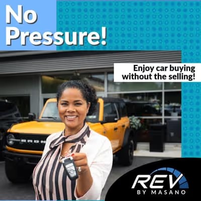 buy cars online at Rev by Masano, Maura handing you your keys