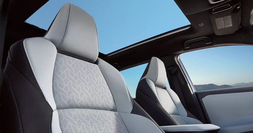 The panoramic fixed glass roof of the 2026 Subaru Solterra
