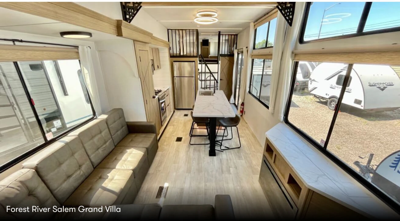 Interior shot of the Forest River Salem Grand Villa.