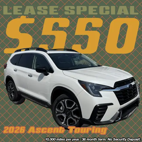 Lease this 2026 Subaru Ascent Touring 7-Passenger at Twin Falls Subaru this September.