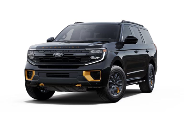 Agate Black Metallic 2025 Ford Expedition on White Background