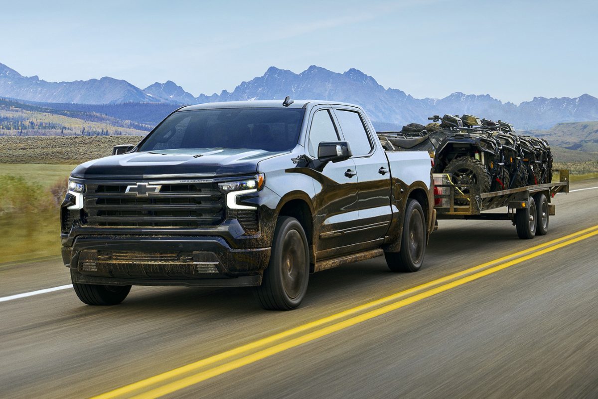 2025 Chevrolet Silverado Exterior Driver Side Front Angle while Towing