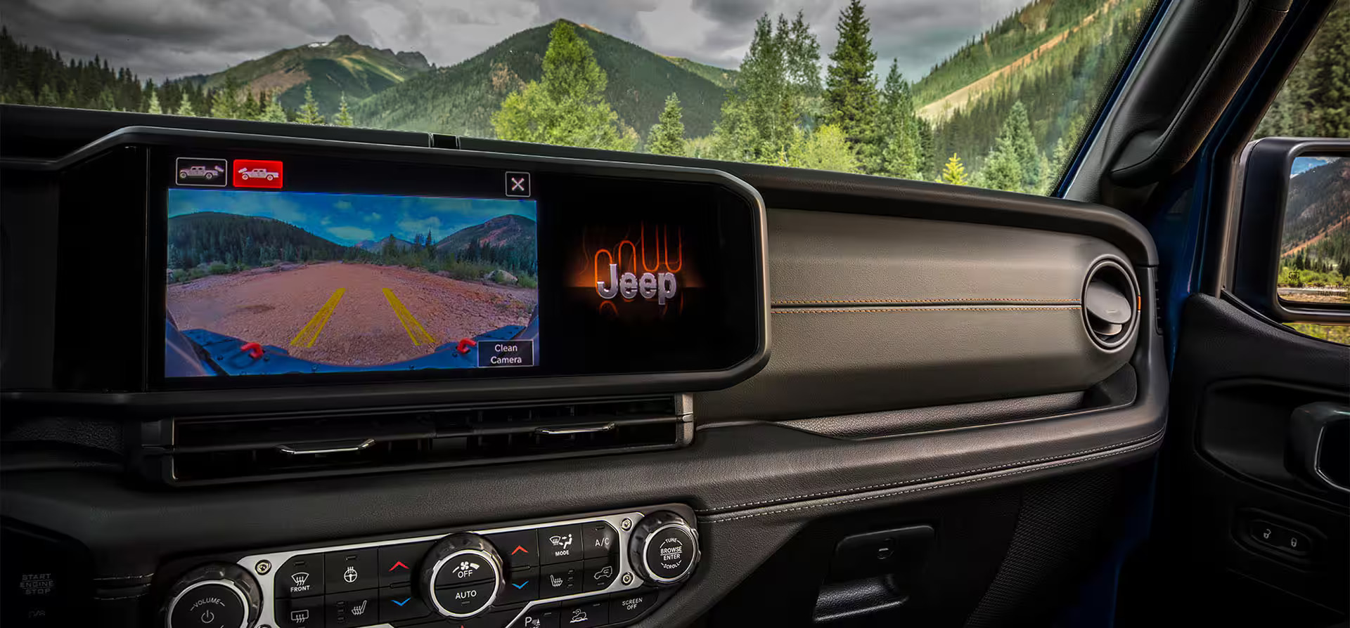 The front display screen in the jeep gladiator.