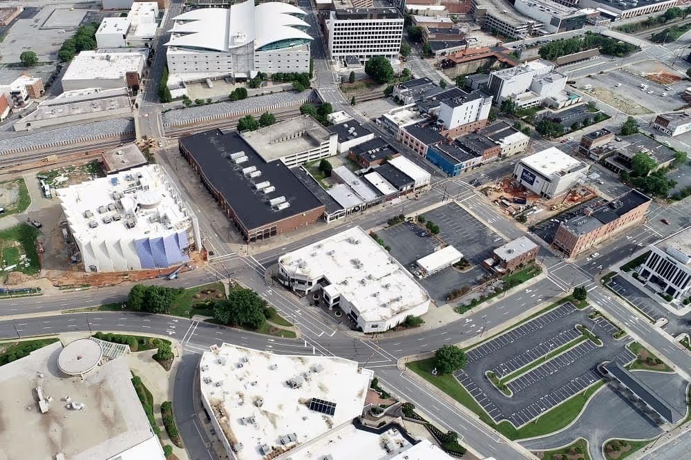 Aerial view of downtown High Point