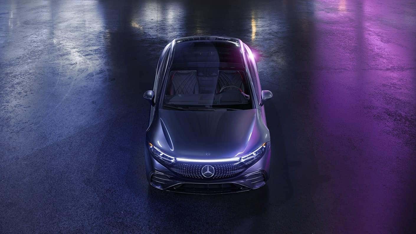 An overhead look of the new Mercedes-Benz EQS LEV