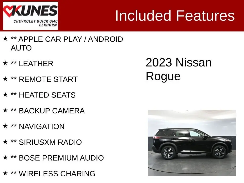 Used 2023 Nissan Rogue SL with VIN 5N1BT3CB2PC780103 for sale in Elkhorn, WI