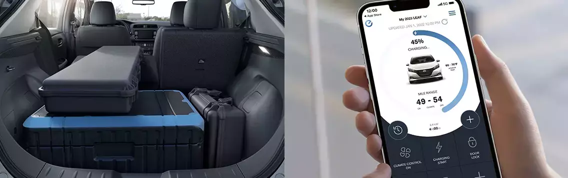 nissan leaf cargo space and mobile app