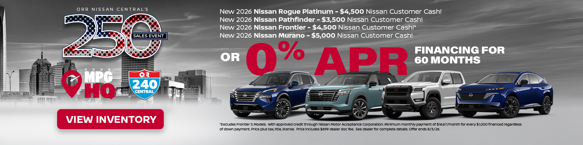 0% APR on New Nissan Models