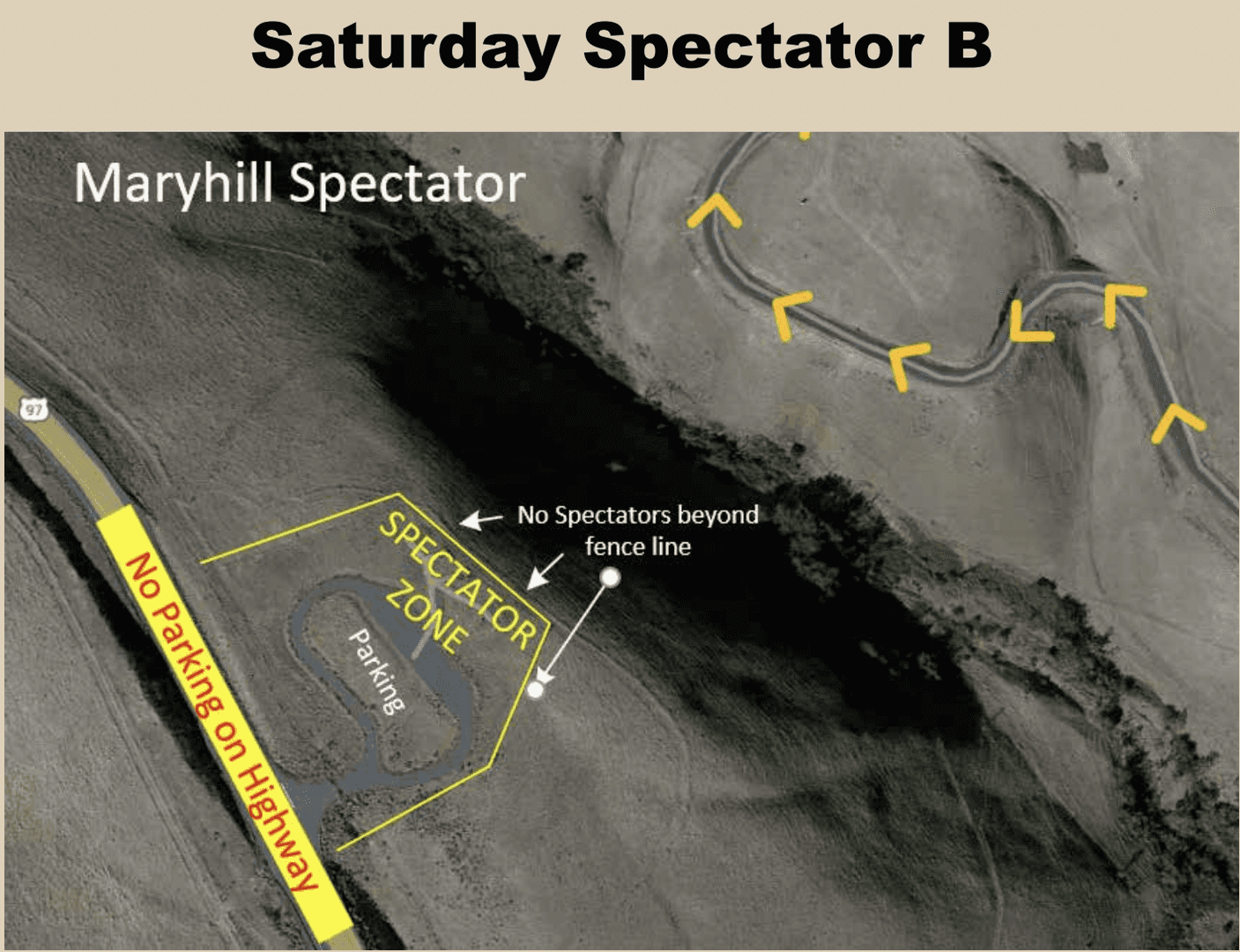 Aerial map of Saturday Spectator B at Maryhill