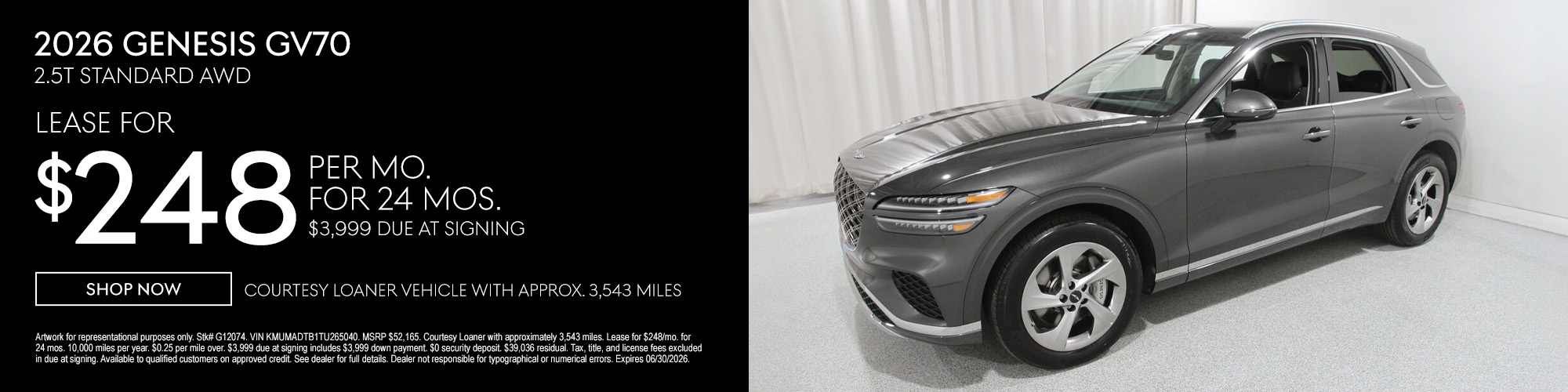 2026 Genesis GV70 Lease