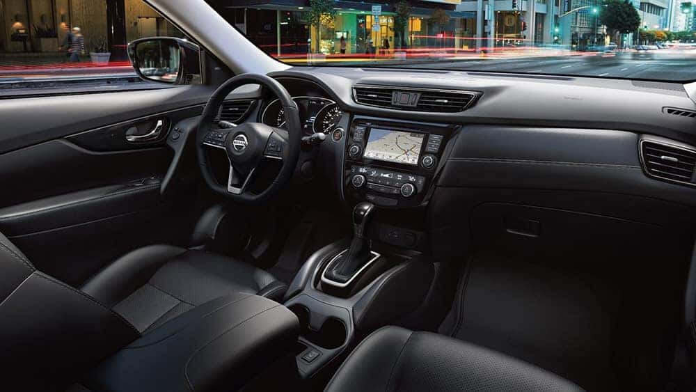 2018 Nissan Rogue SL interior in charcoal leather