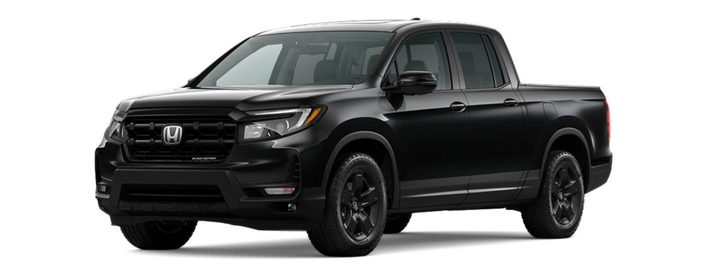 Black 2023 Honda Ridgeline Black Edition angled left