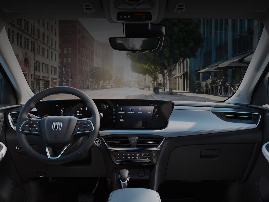 Buick Encore GX dashboard with the wide-screen driver display and touchscreen
