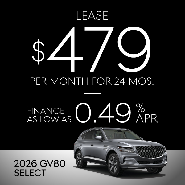 2026 GV80 Select: $479/month for 24 Months
