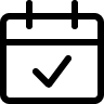 Calendar icon with check mark