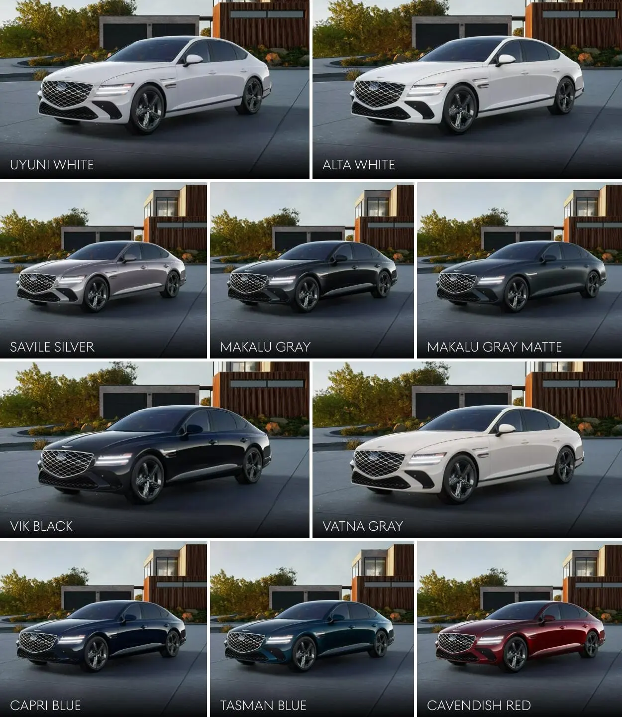 Genesis G80 Sport Color Options