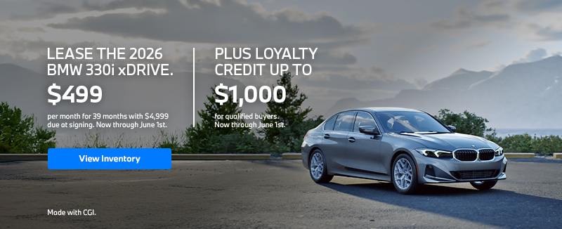 2026 330i lease starting at $499 per month for 39 months