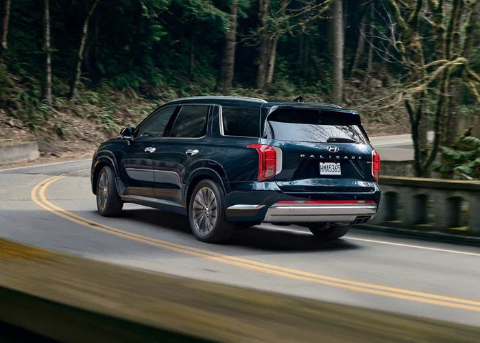 2025 Hyundai Palisade driving on a road.