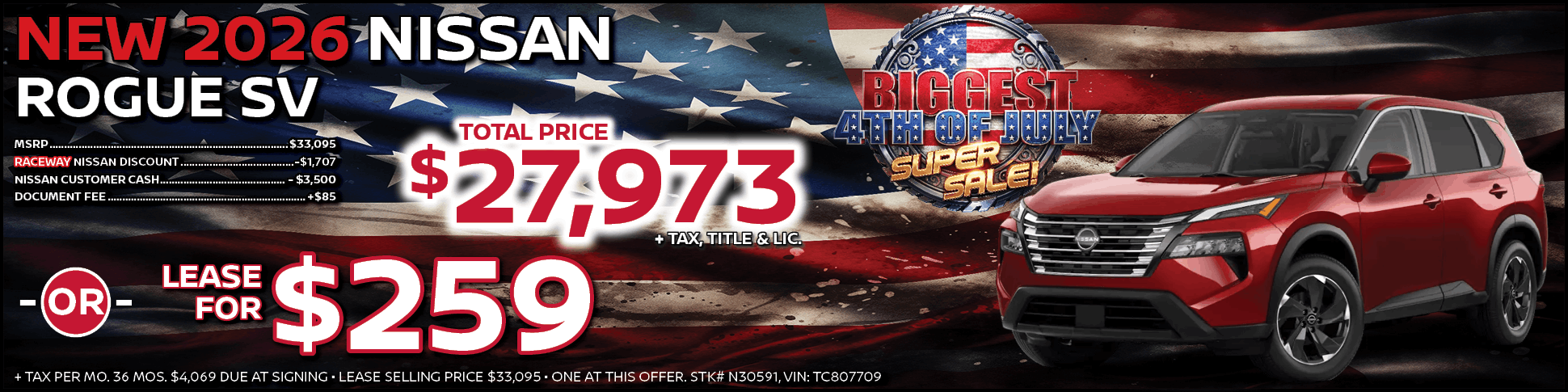 New 2026 Nissan Rogue Lease Offer
