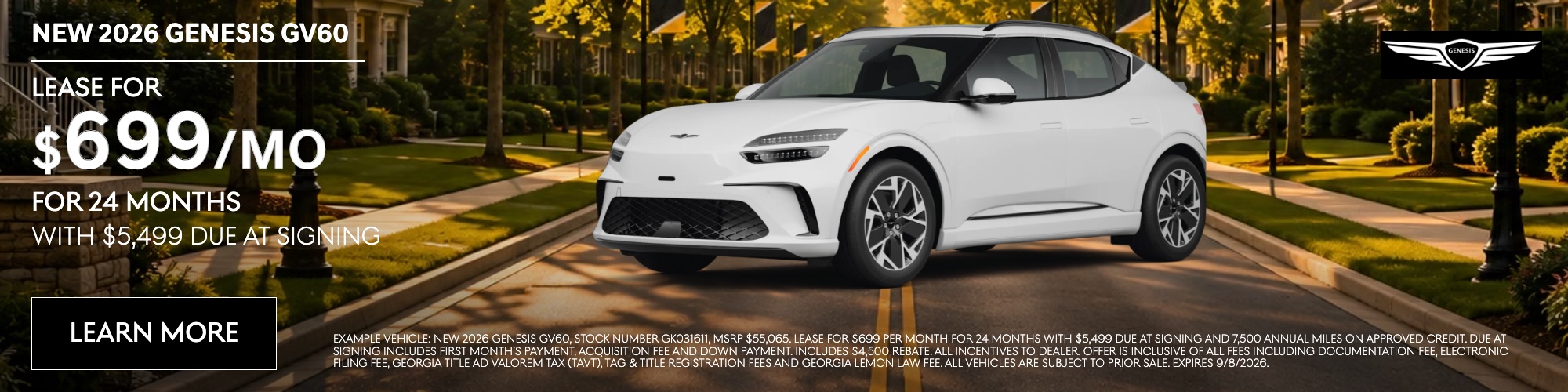 New 2026 Genesis GV60 Lease