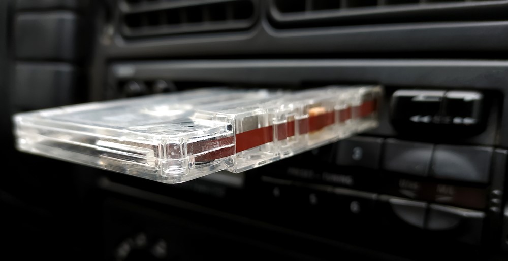 tape cassette in a vehicle's cassette player