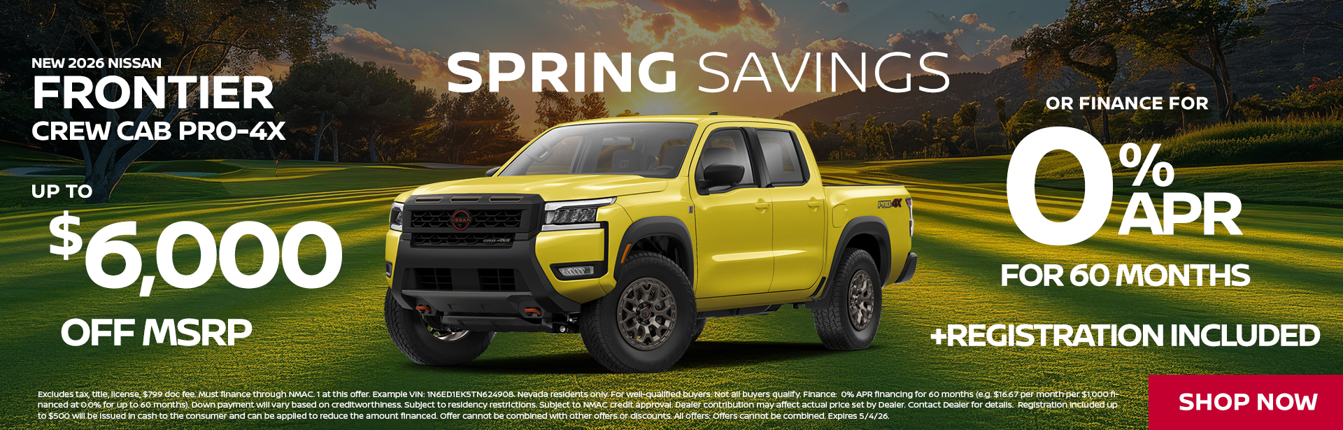 Up to $6000 off MSRP or Finance for 0% APR for 60 Months + Registration Included
