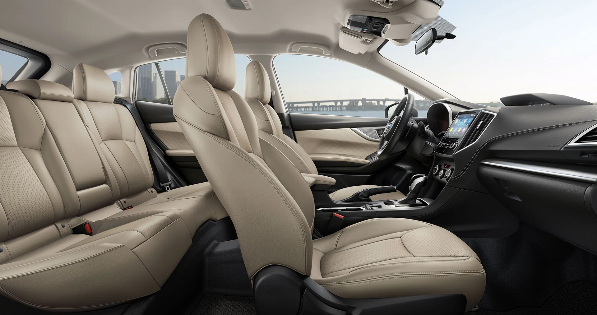 2023 Subaru Impreza interior with light cloth seats