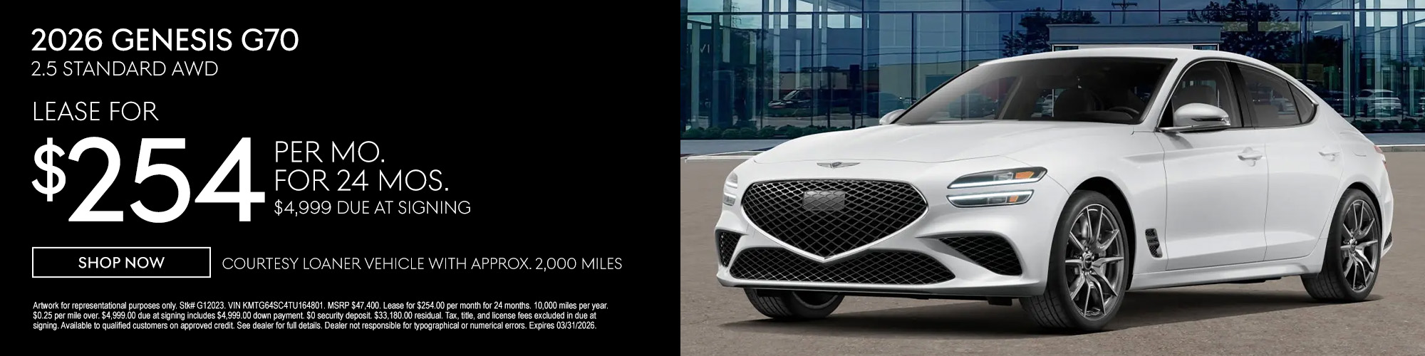 2026 Genesis G70 Lease