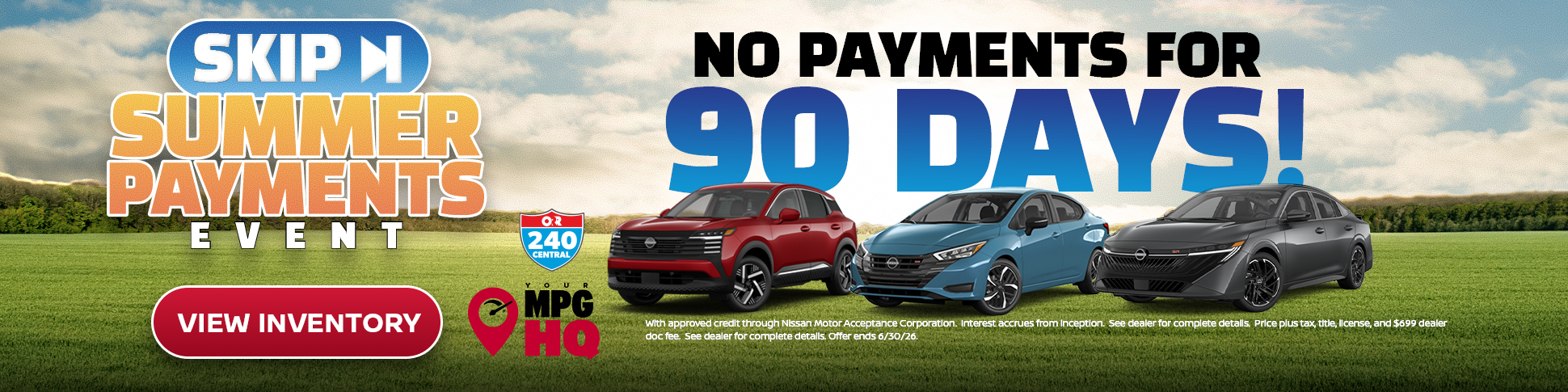 No Payments All Summer Long