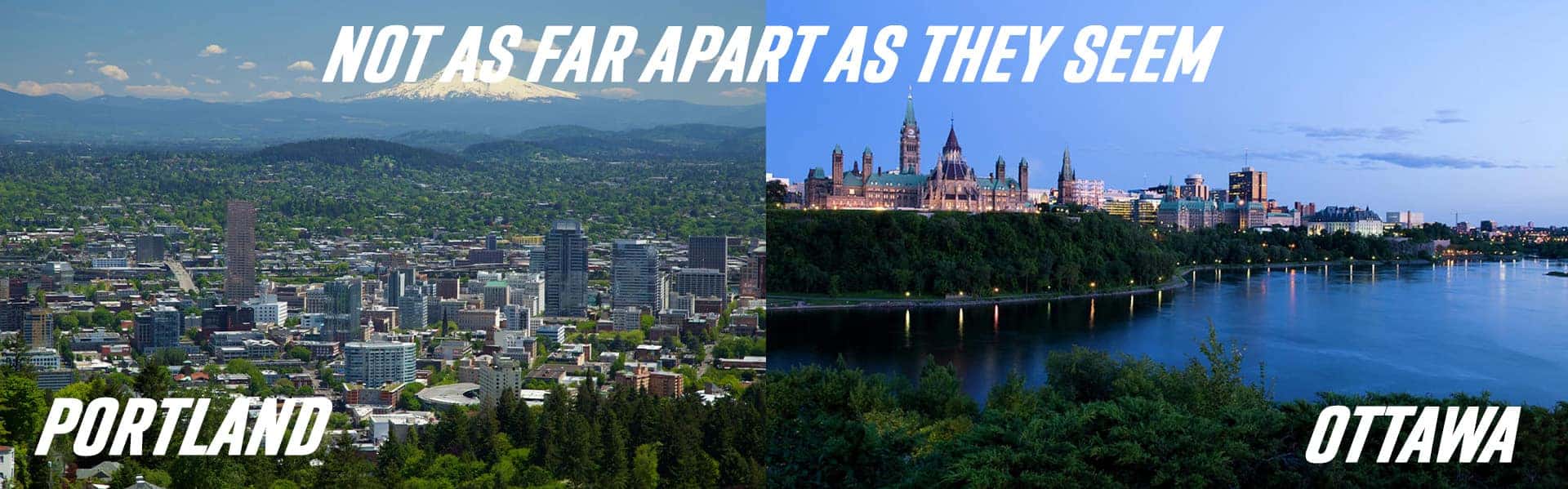 Portland and Ottawa skylines side by side: not as far apart as they seem