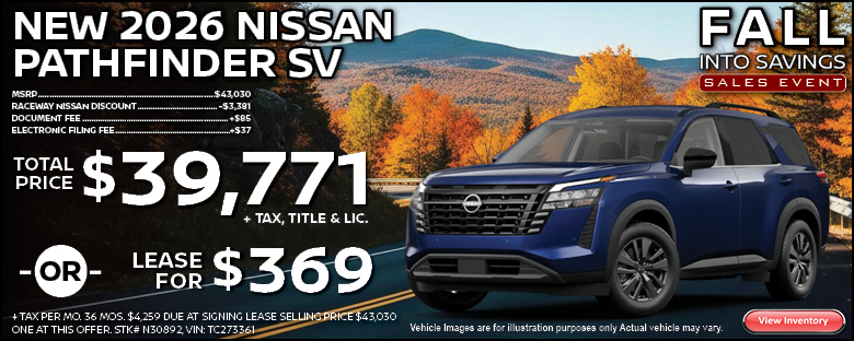 New 2026 Nissan Pathfinder Lease Offer