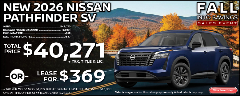 New 2026 Nissan Pathfinder Lease Offer