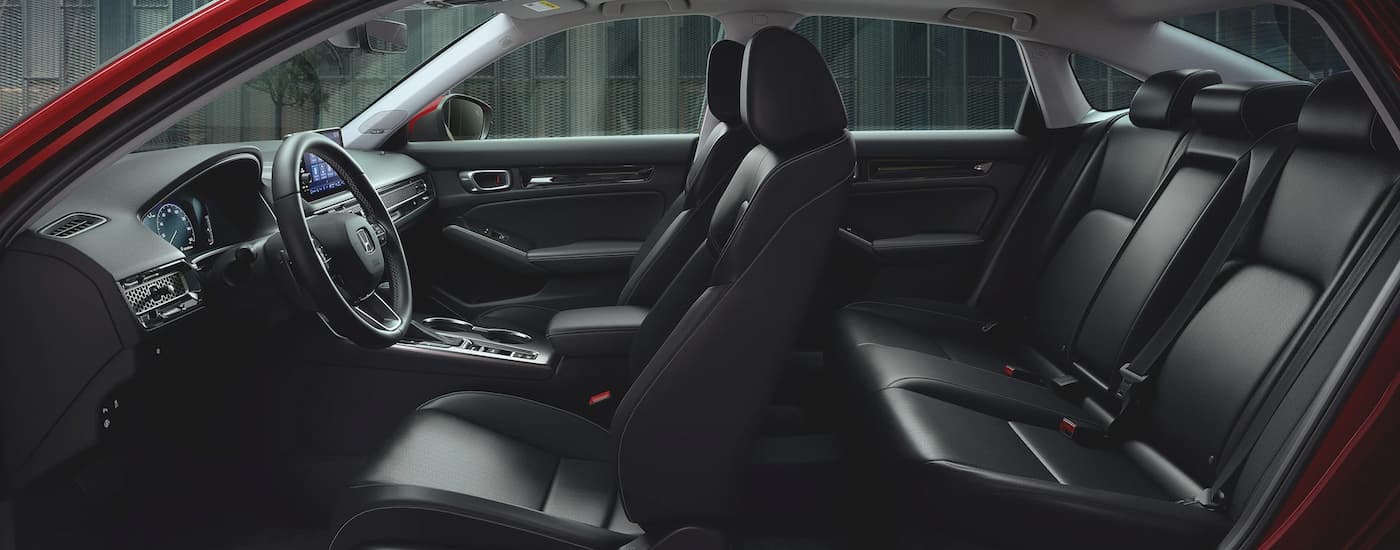 Black interior of a 2022 Honda Civic