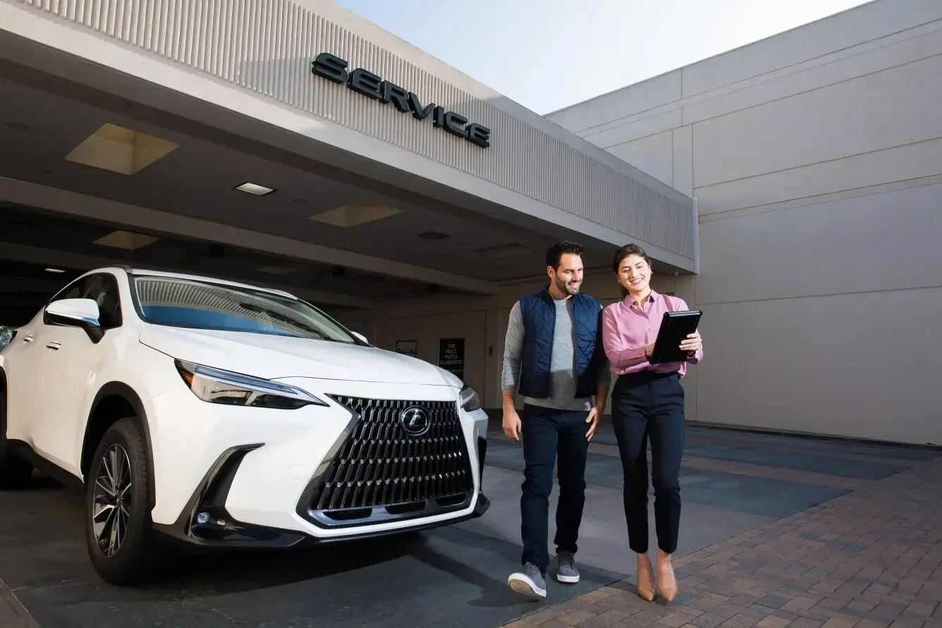 Lexus service advisor assisting a Hillsborough-area customer