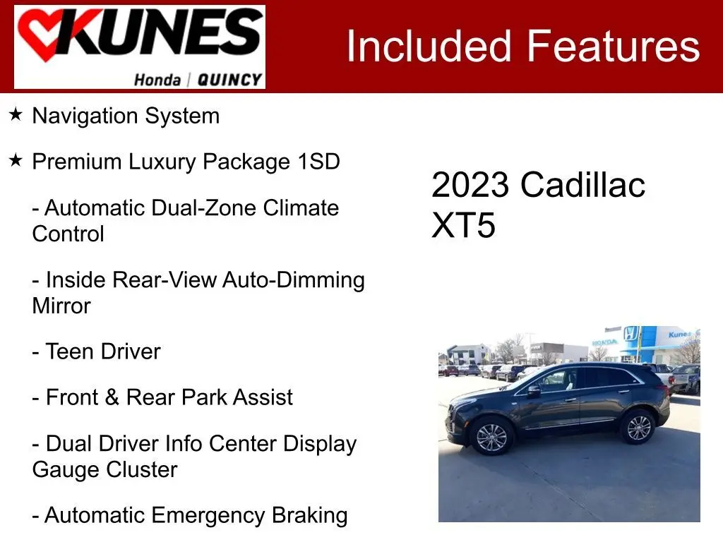 Used 2023 Cadillac XT5 Premium Luxury with VIN 1GYKNDRS1PZ190865 for sale in Quincy, IL