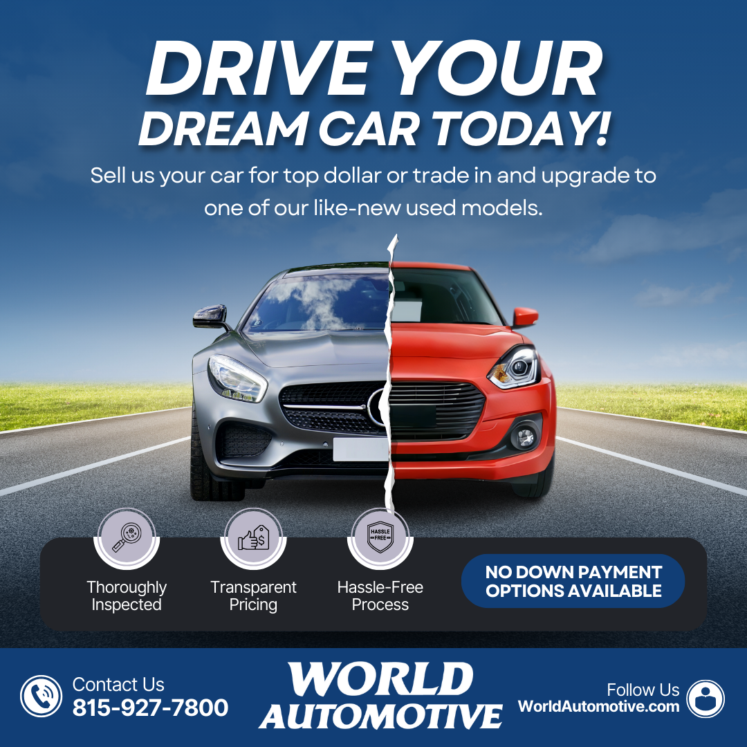 Image of an orange car with a trade in offer "Free appraisals same day offers. Let's see what your car is worth. Trade In Trade Up"