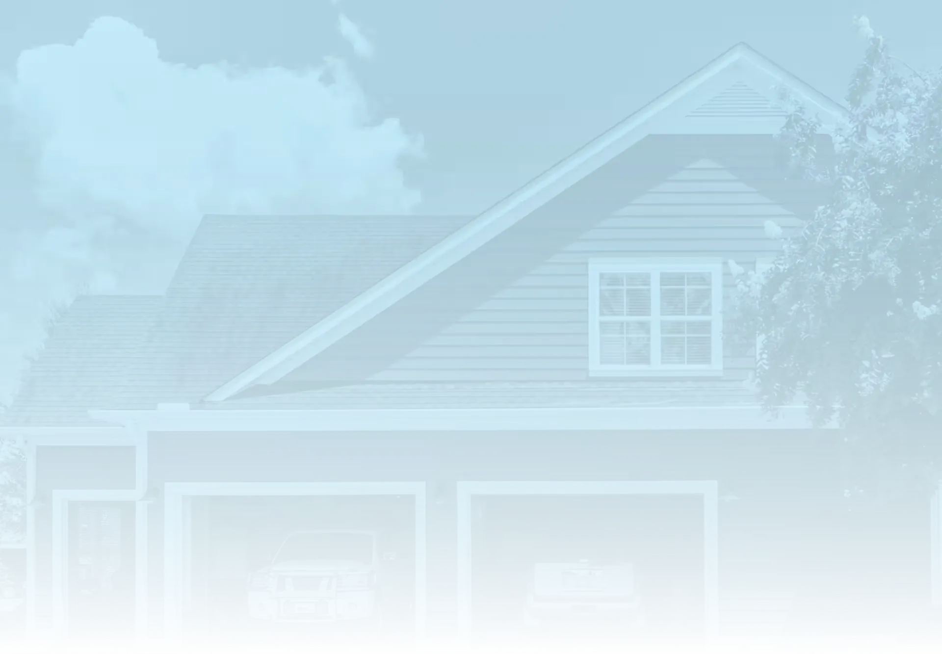 Holiday@Home delivery truck with vehicle on it overlayed on blue background of neighborhood