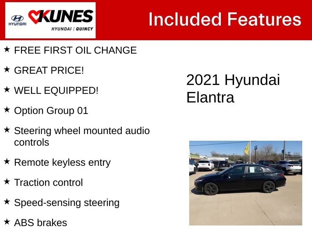 Used 2021 Hyundai Elantra SEL with VIN KMHLM4AG4MU126800 for sale in Quincy, IL