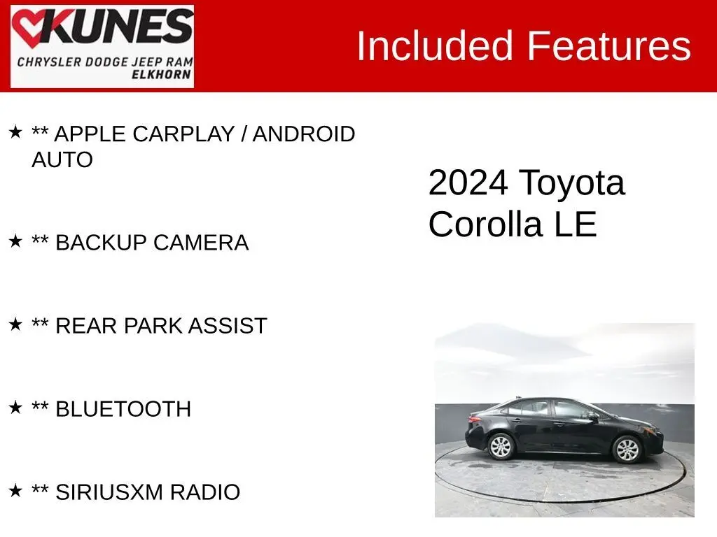 Used 2024 Toyota Corolla LE with VIN 5YFB4MDE2RP123103 for sale in Kansas City