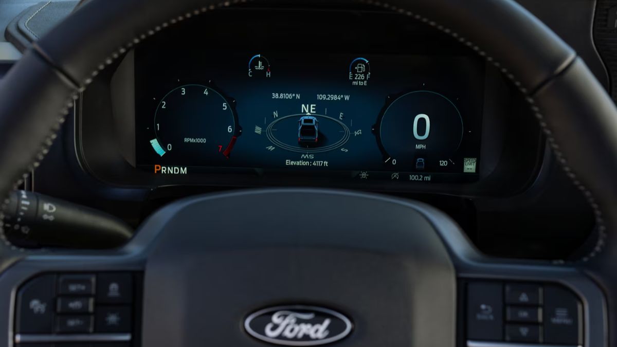 Close Up of 2024 Ford F-150 Digital Instrument Cluster