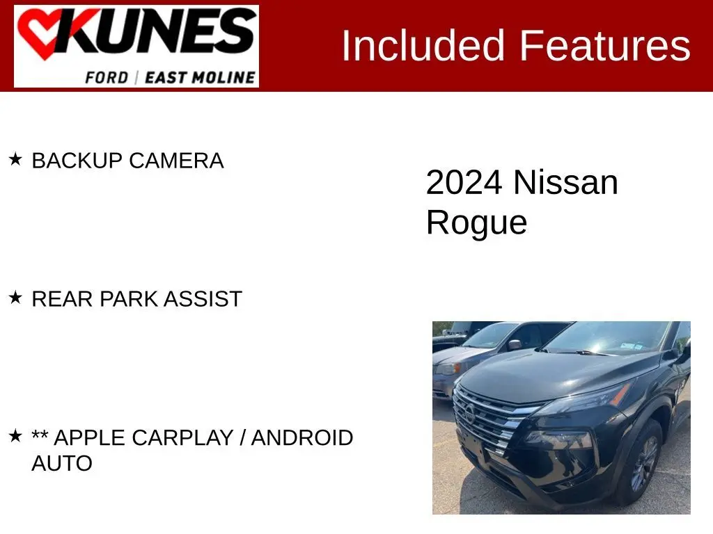 Used 2024 Nissan Rogue S with VIN 5N1BT3AB0RC682631 for sale in East Moline, IL