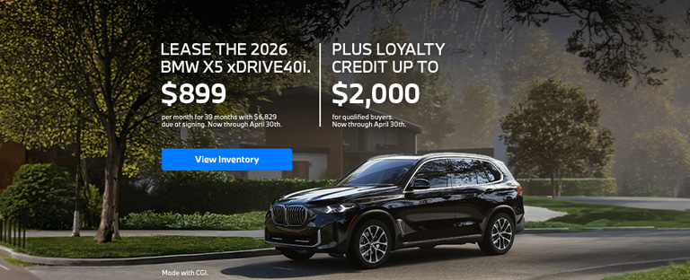 2026 X5 lease starting at $899 per month for 39 months